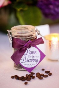 plum coffee wedding favour