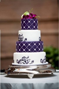 purple wedding cake