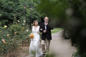 Bride walking down the aisle