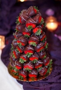 Choc covered strawberry wedding cake
