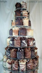 mini choc cake tower
